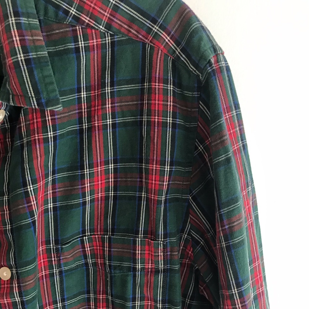 Pendleton Green Plaid Button Down, Sz Medium - image 4
